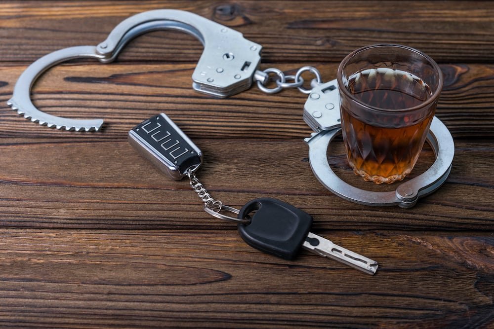 handcuffs keys alcohol