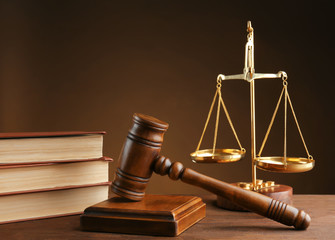 gavel books and scales of justice