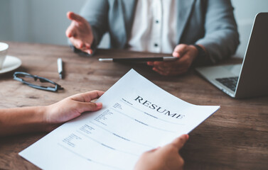resume at job interview