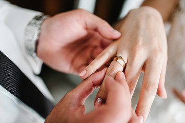 engagement ring on hand