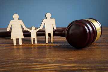 gavel and wooden family