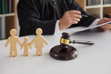 gavel judge and wooden family