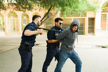 man resisting arrest